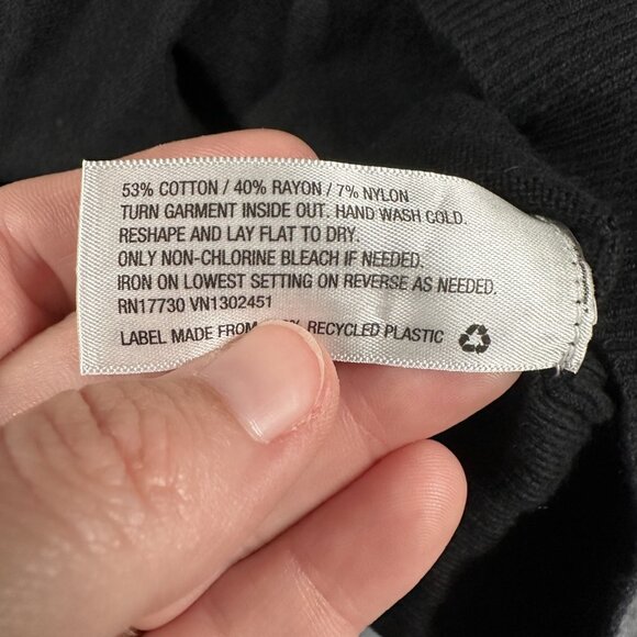 Merona Sweater Womens Large Black Cardigan Beaded Button Up Knit Lightweight Top - Picture 6 of 7